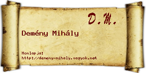 Demény Mihály névjegykártya