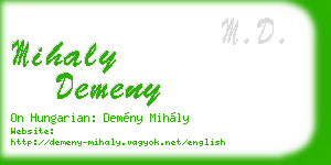 mihaly demeny business card