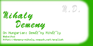 mihaly demeny business card